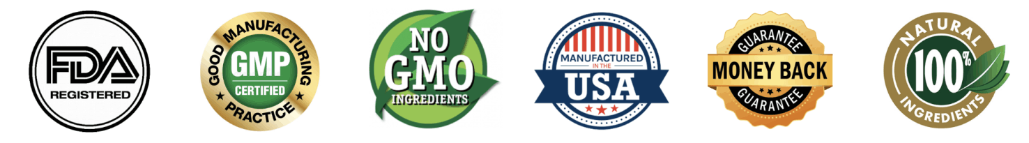 OxyDental Pro FDA registered GMP certified non-GMO trust badges